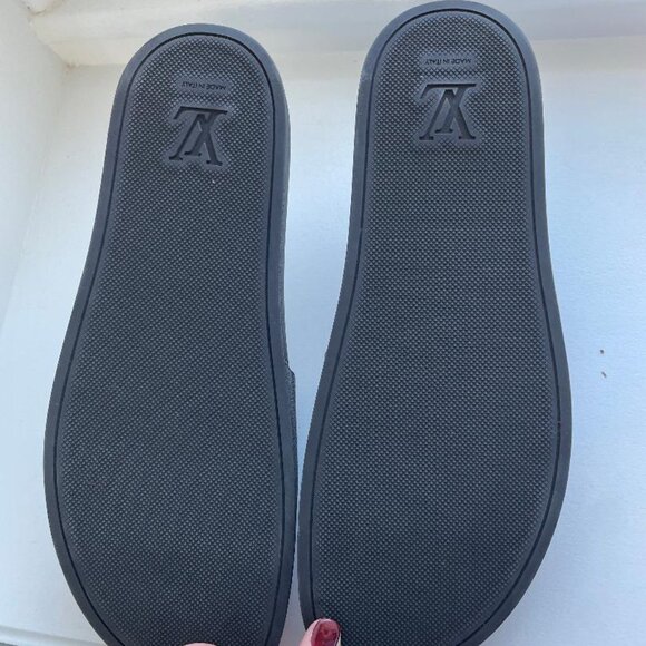 Louis Vuitton Men’s Black Monogram Slides Size 12 | LV Sandals - Picture 2 of 3